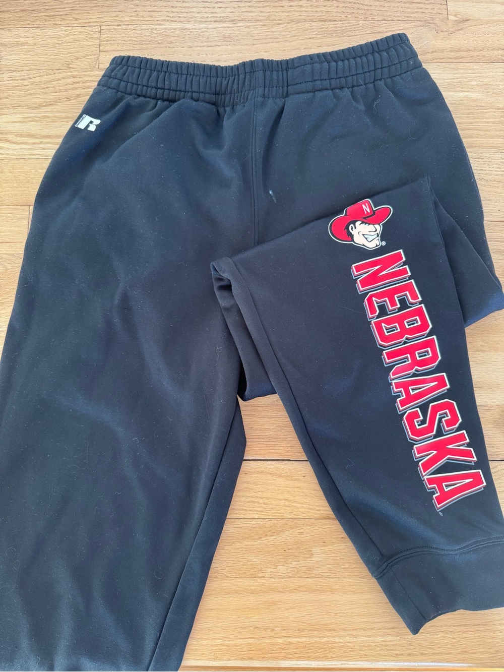 Nebraska Black Logo Sweatpants